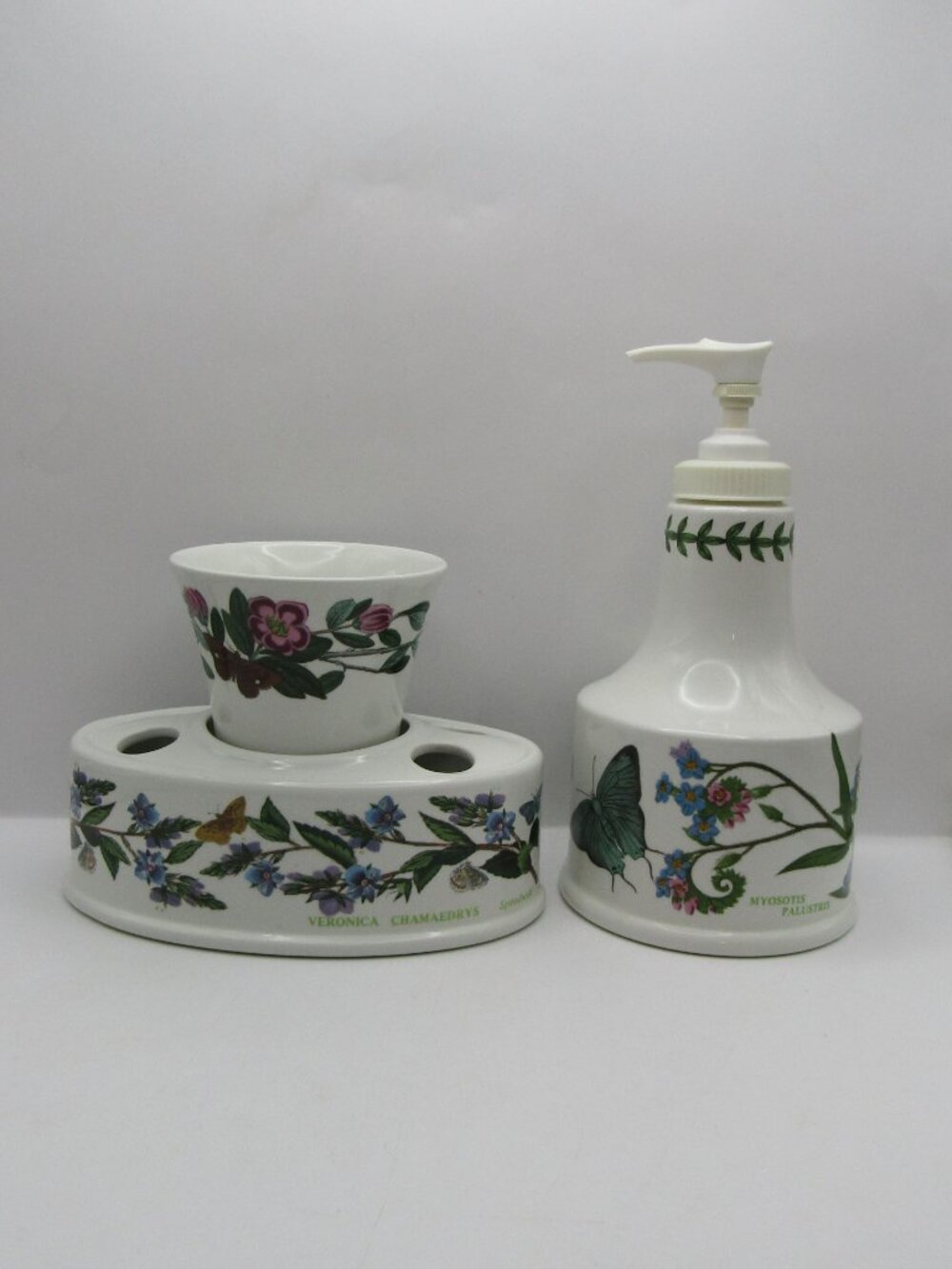 Portmeirion Ceramic Toothbrush Holder, Tumbler and Soap/Lotion Dispenser